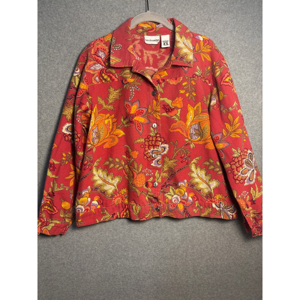 Breckenridge Floral Tapestry Jacket Cottagecore Boho Cotton Large